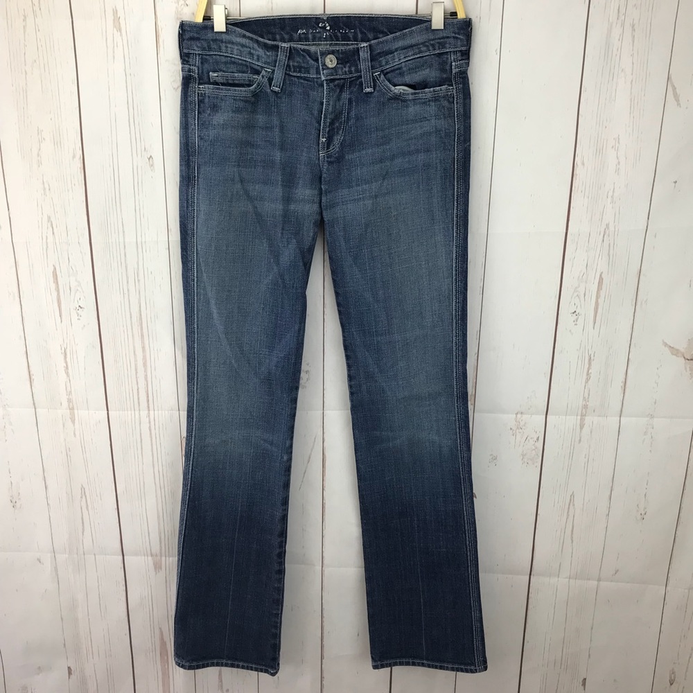 7FAM Colette Blue Straight Jeans Size 25